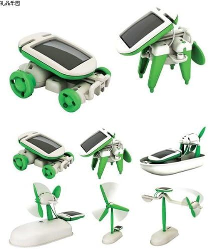 Amazon ソーラーパネルで動く変形乗り物ロボ 犬 車 ボート 風車に変形 電池を使わないエコ玩具 ロボット 子ども向けフィギュア おもちゃ
