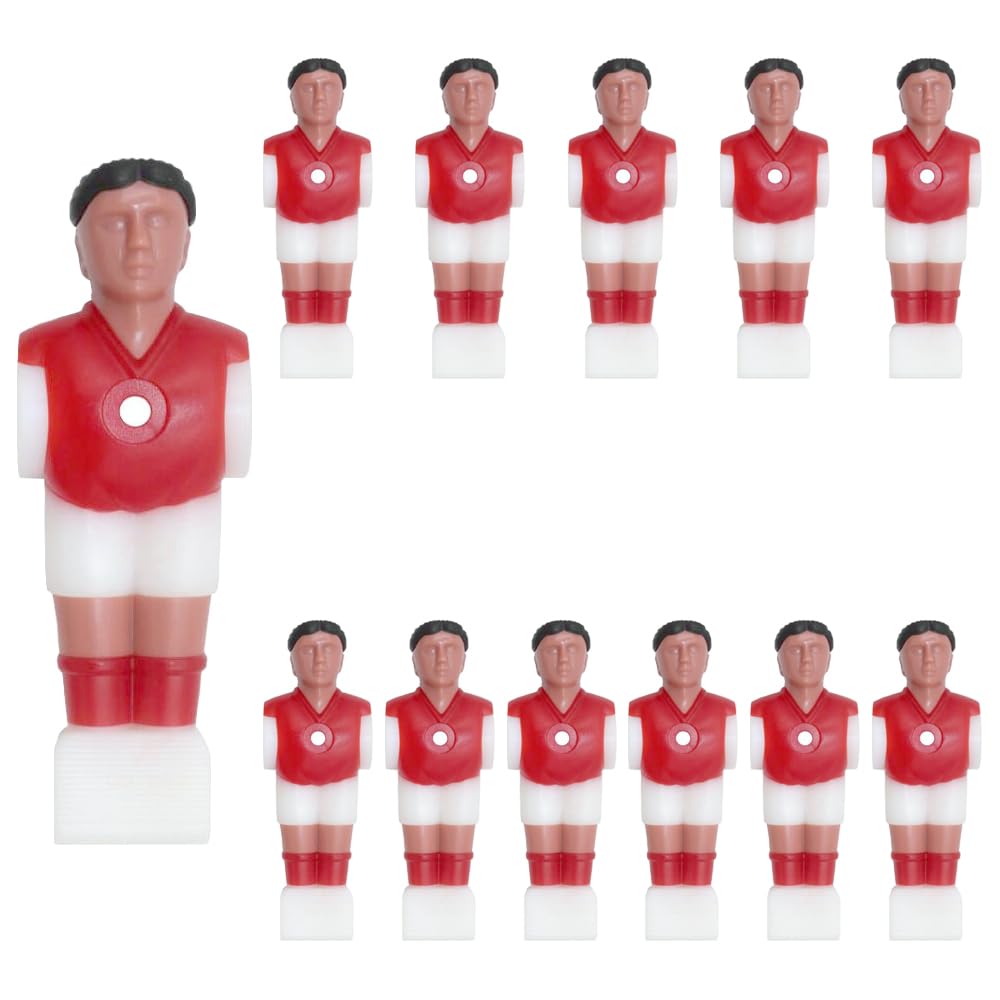POFET 12pcs Table Soccer Football Man Guy Player - Foosball Accessories - Perfect for Players Tournament Replacement Parts Red