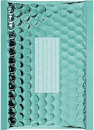 GadgetzBlue 25 Turquoise Metallic Foil Padded Bubble Wrap Lined Mailer Mailing Bags Padded Envelopes Bag 210mm x 150mm C/0 Plain Peel and Seal