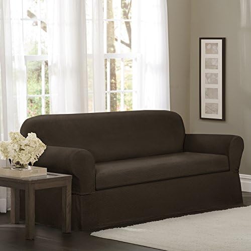 Maytex Torie Stretch 2Piece Loveseat Furniture Coverslipcover Chocolate