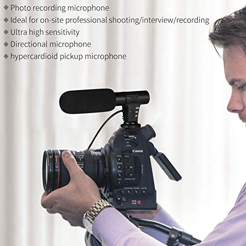 Artman Camera Video Microphone,Interview Video Mic Recording Voice Microphones for Gopro Hero 5/6/7,Canon,Nikon,Sony and More DSLR Camera/Camcorders (with 3.5mm Interface) - Thumbnail 4