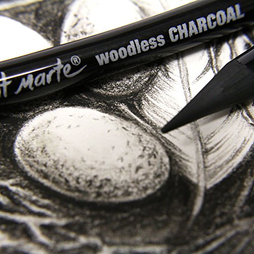 image for Mont Marte Woodless Charcoal Pencils, 3 Piece. Features 3 Grades Of Ch