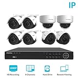 LaView 1080P IP Security Cameras System, 8 Channel 1080P IP PoE NVR with 2TB HDD, 2X Dome and 6X Bullet Weatherproof Surveillance Camera Kit
