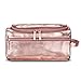 Amzbag Leather Toiletry Bag Travel Toiletry Organizer Portable Hanging Makeup Bag Dopp Kit & Shaving Cosmetic Bag for Women (Rose Gold)