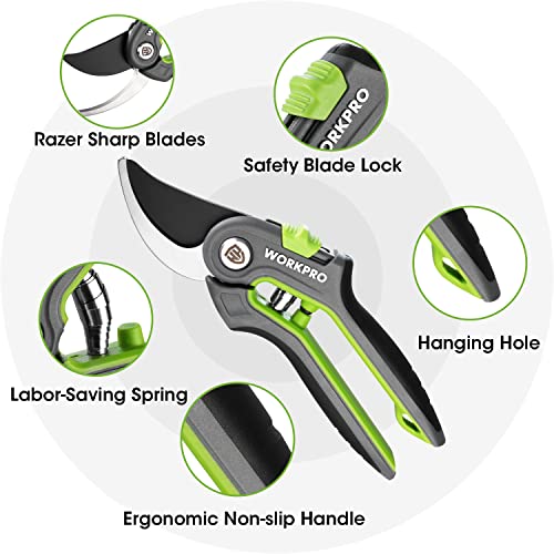 WORKPRO Garden Pruning Shears 2 Pack, 8\