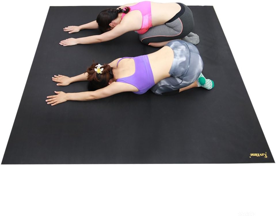 RevTime Super Large Exercise Mat 6 x 6 Feet (72"x72") Heavy Duty Cardio Mat For Home Workouts Gym Black : Sports & Outdoors