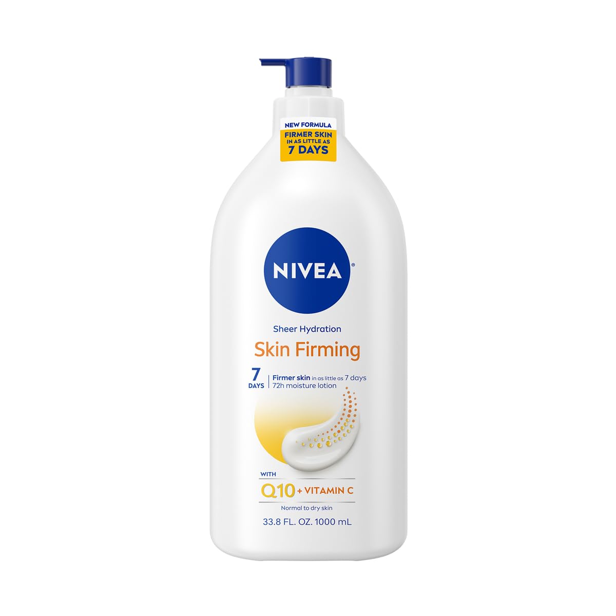 Photo 1 of NIVEA Sheer Hydration Skin Firming Body Lotion with Q10 and Vitamin C, 72-Hour Body Moisturizer for Normal to Dry Skin, 33.8 Fl Oz Value Size Pump Bottle