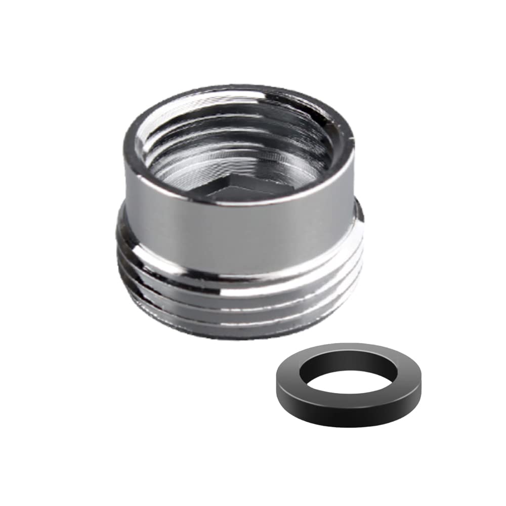 Brass Faucet Adapter, G1/2" to G3/4" Faucet Aerator Adapter Hose Thread Fitting Connector for Washing Machine Dishwasher Garden (Silver)