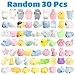 WATINC 60 Pcs Squeeze Toys, Birthday Gifts for Kids Party Favors, 30 Pcs Slow Rising Kawaii Simulation Bread Squeeze Toys 30 Pcs Mochi Squeeze Cat Panda Goodie Bags Egg Fillers, Keychain Phone Straps