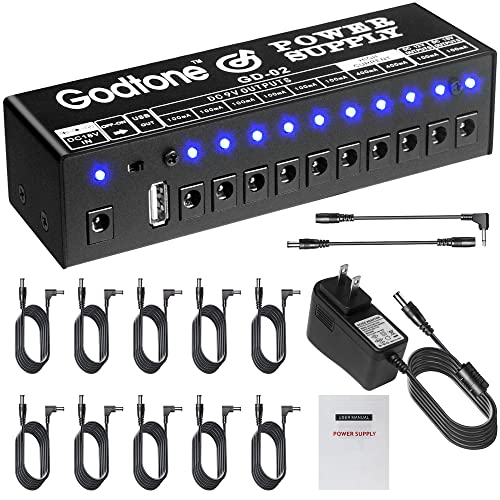 Guitar Pedal 10 DC Outputs for 9V 12V 18V Effect Pedal Power Supply