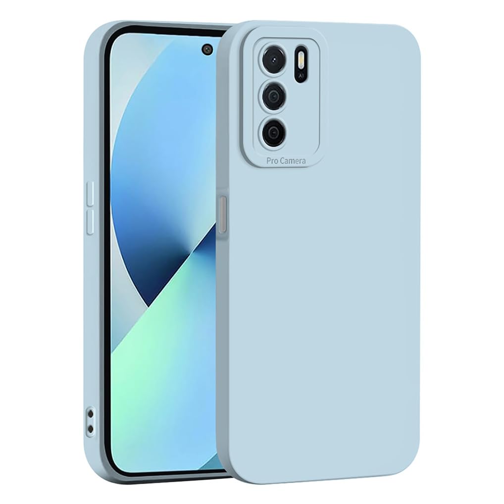SEAHAI Case for OPPO A16 / OPPO A16s / OPPO A54s, Ultra Thin Premium Soft Silicone Phone Cover with Thickened Camera Protection Design, Shockproof TPU Bumper Fashion Case Cover - Light Blue