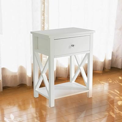 MAGIC UNION X-Design Side Table Night Stand with Drawer