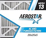 Aerostar 20x25x5 MERV 13 Honeywell Replacement Pleated Air Filter, Made in the USA 20
