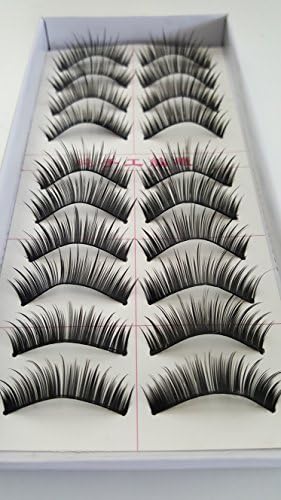 Taiwan 10 pairs Reusable Long Thick Crossover Natural Soft False Eyelashes Fake Eye Lash for Makeup Cosmetic #030