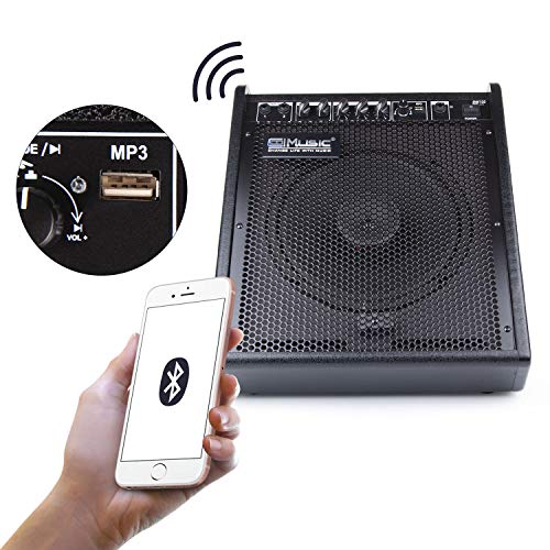 Coolmusic 100W Bluetooth Personal Monitor Electronic Drum Amplifier Dual Channel Speaker with 3-band EQ - Thumbnail 5