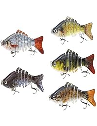 Señuelo de pesca realista Lixada con 7 segmentos. Cebo artificial JOINTED. Crankbait duro para ganchos bajos perca trucha. 4 pulgadas. 0.54 oz, 10 colores.