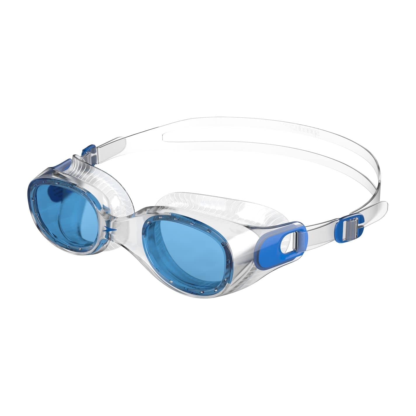 Speedo Unisex-Adult Futura Classic Swimming Goggles | Anti-fog | Anti-leak Goggles, Clear/Blue, One Size