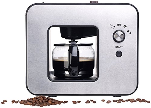 Rosenstein & Söhne Kaffeevollautomat: Vollautomatische Design-Kaffeemaschine mit Bohnen-Mahlwerk, 800 Watt (Retro… – Bild 3