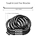 Enkeeo 5 Digit Resettable Combination Bike Lock Self Coiling Cable Lock with Mounting Bracket for Outdoor Bicycle Security, 1.15m x 12mm