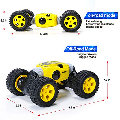RC Car - 2.4 GHZ Remote Control Car 4WD Dual Motors Off-Road Vehicles Rock Crawler Hobby Cars, 2-Side Driving High Speed Monster Truck Rechargeable Electric Racing Car - Thumbnail 5