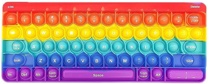 Ranzah Educational Keyboard Pop Fidget Toy Push Pop Bubble Sensory Poppet Toy for Kids Learning Squishy Squeeze Toy ADHD Stress Anxiety Relief Toddler Toy Montessori School Toy Gift Travel Popper