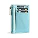 MEKU RFID Blocking Leather Card Holder Men Slim Card Cover Thin Card Case with 8 Card Slots + Zipper Pocket For Cash Blue