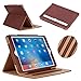 iPad Air 2 Case, YEONPHOM Ultra Slim Light Weight Sleep Awake Smart Leather Stand Folio Case Cover with Multiple Viewing Angles, Document Card Pocket for Apple iPad Air 2 (iPad 6) - Brown