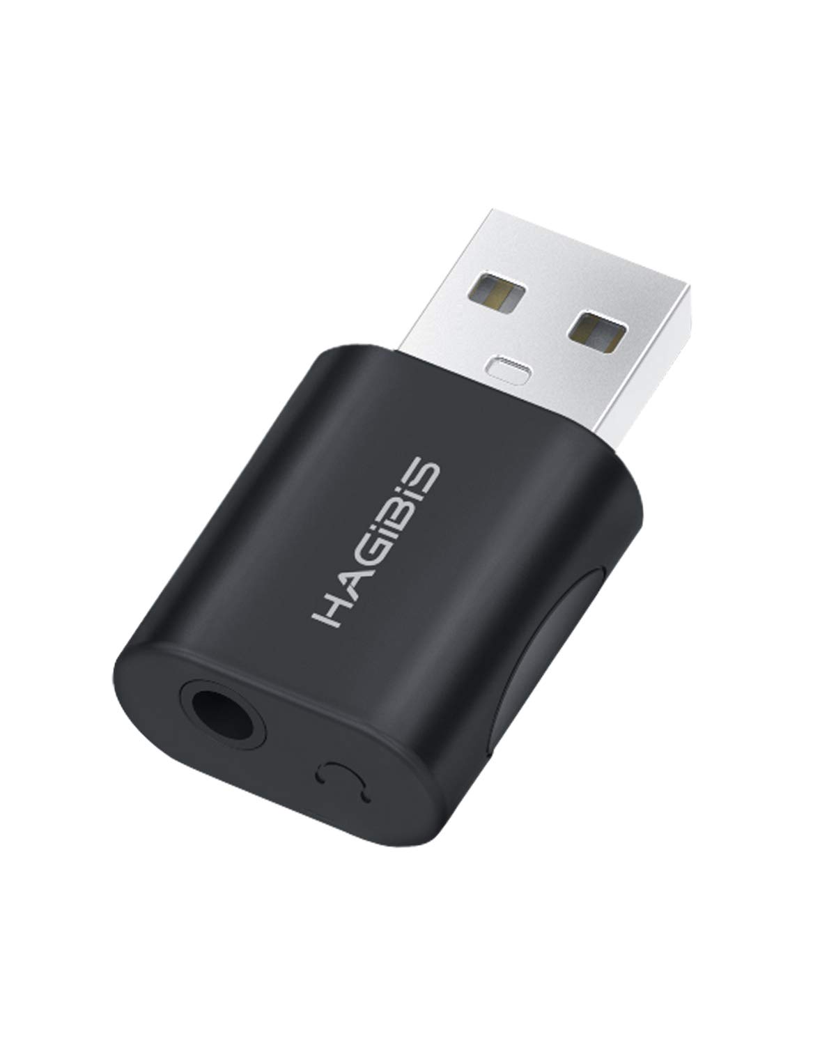 Hagibis USB External Sound Card Adapter 2 in 1 USB to 3.5mm Headphone and Microphone Jack Audio Adapter Mic Stereo Sound Card for Windows, Mac, Linux, PC, Laptops, Desktops, PS4, PS5 (Black)
