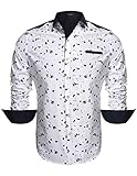 Coofandy Men's Turn-down Neck Printing Long Sleeve Shirt