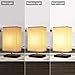 Dimmable Bedside Table Lamp, KINGSO UL Listed Plug In Nightstand Lamp With Dimmer Knob Switch E26 Fabric Shade Minimalist Solid Wooden Base For Bedroom Living Room Foyer Baby's Room Adult Children