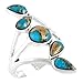 Turquoise Ring Sterling Silver 925 Genuine Turquoise Size 6 to 11
