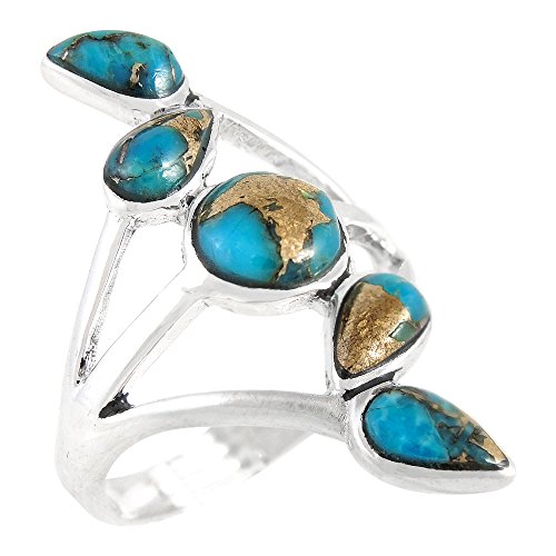 Sterling Silver Natural Raw Turquoise Ring 7