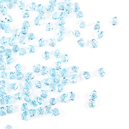 UPlama 800PCS Fake Crushed Ice Rocks,Acrylic Diamond Crystals Ice Rocks Fake Diamonds Plastic Clear Ice Cubes Diamond Table Scatters Acrylic Gems For Vase Fillers Home Decoration Wedding Birthday(Blue - Thumbnail 3