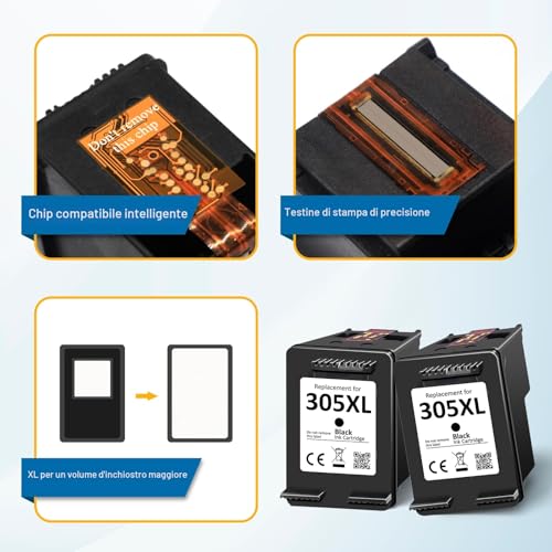 305XL Ink Cartridges for HP 305 Replacement for HP 305 Cartridges for HP DeskJet 2700 2710 2720e 2722e 4110e Deskjet Plus 4100 4130e Envy 6000 6010e 6020e 6030e Envy Pro 6400 64420 (20 Black
