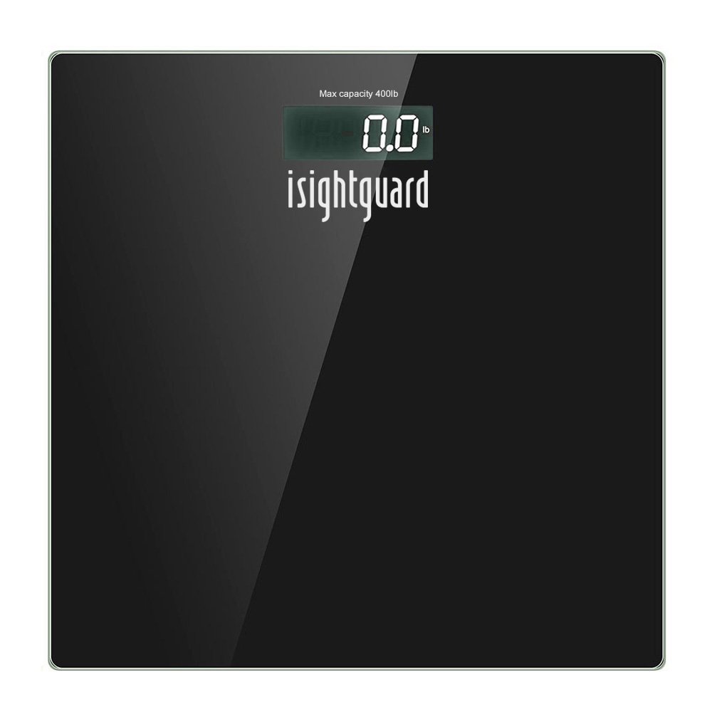 Isightguard Digital Body Weight Bathroom Scale by Balance, High Accuracy, Large Glass Top, Backlit Display, Precision Measurements, 400 Pounds (Battery Included)