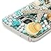 S7 Case, Samsung Galaxy S7 Case - Mavis's Diary 3D Handmade Blue Ocean Series Full Diamonds Bling Crystal Golden Anchor Starfish Cute Shells Design [Full Edge Protection] Clear Hard PC Cover