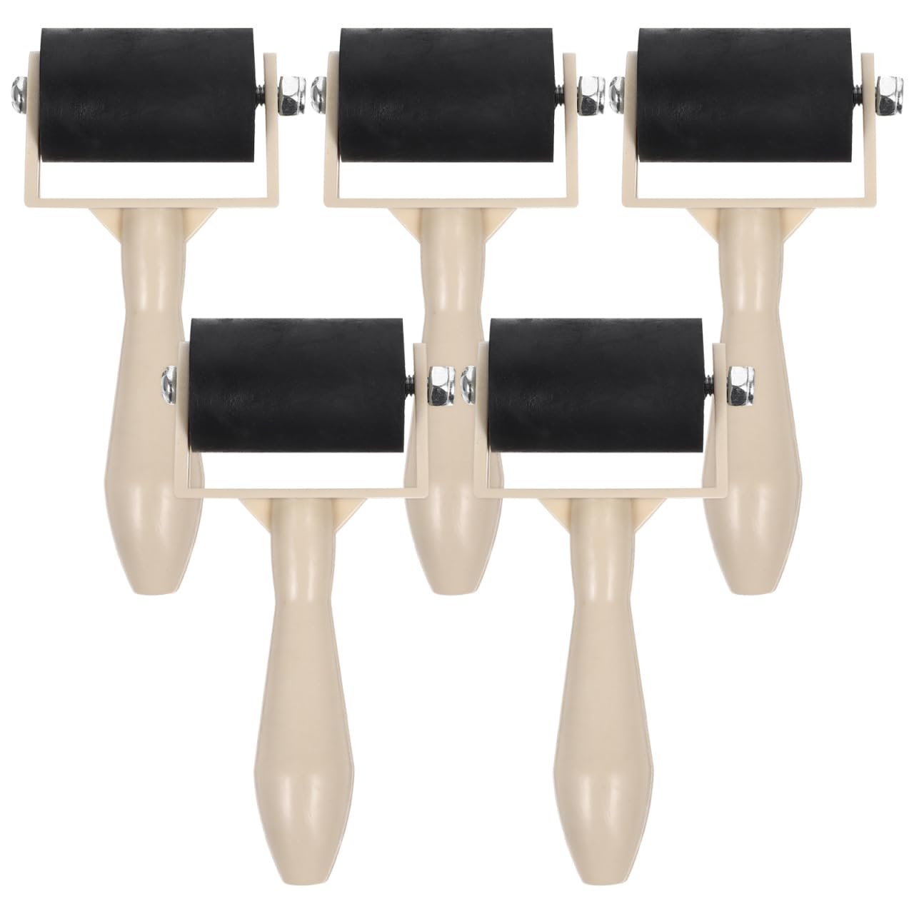 Beavorty 5 Pcs Printmaking Roller Brayer Set 9.50X5.00X2.00cm Ink Rollers for Craft Printing Stamping with Smooth Rubber Surface for Even Ink Spread