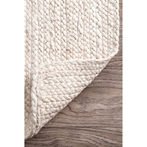 nuLOOM Rigo Hand Woven Farmhouse Jute Area Rug, 8' x 10', Offwhite Pricepulse