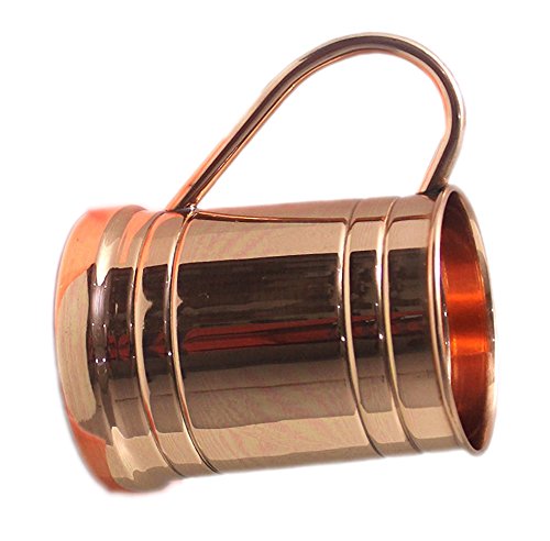 Pure Copper Beer Mugs Unique Tankard Look Handmade Solid and Pure Copper Beer Stein No Lining Ice Cold Beer Moscow Mules Capacity 20 Ounce