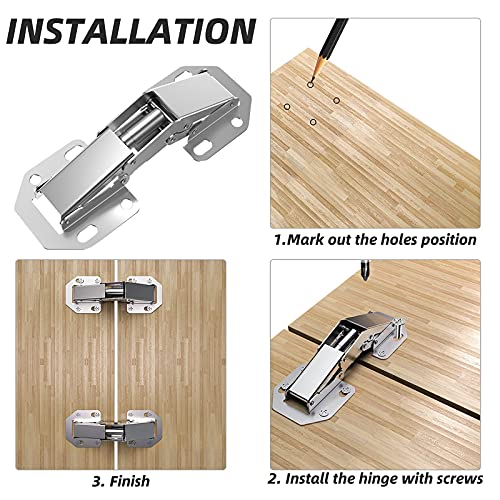 HOSOM 8Pack Concealed Hinges, Hidden Hinges for Doors