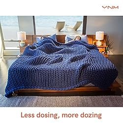 YnM Weighted Blanket, Handmade Chunky Yarn Knitted