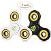 Exgreem NEW 2017 DIRT RESISTANT EDC Tri-Spinner Fidget Toy Smooth Surface Finish Ultra Durable 2-3 Min Spins Non-3D printed (two pack) ((White&Black)Yellow)