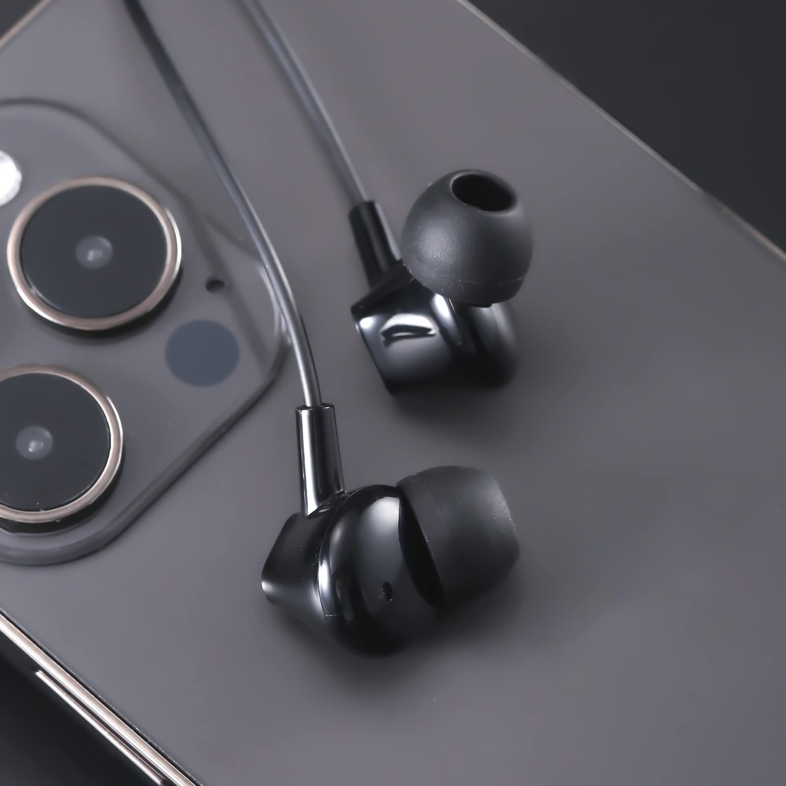 Wired Earbuds Headphones for School with Microphone Noise Isolating Stereo Bass in-Ear Earphones – for Smartphones, Tablets, Schools, Ipads, Multiuse - 3.5mm Plug in Audio Jack - Black