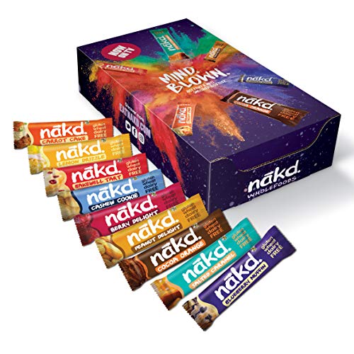 Nakd Mind Blown Fruit Nut Bar Mixed Case Vegan Bars Gluten Free Healthy Snack 35 g Pack of 18 Assorted