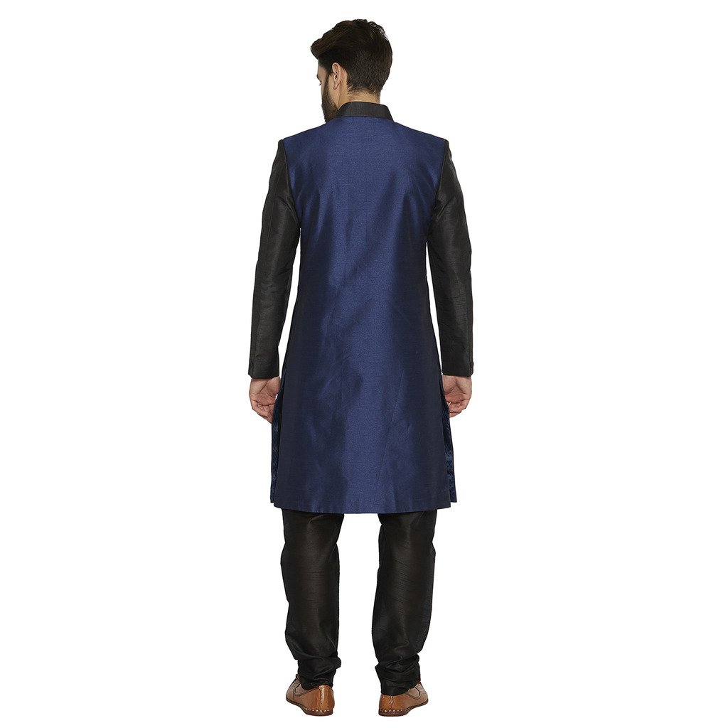 irin men's blended silk indo-western sherwani with churidar
