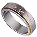 HIJONES Men's Stainless Steel Buddhist Gold Mantra Pattern Spinner Lucky Ring Size 11