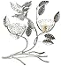 Bejeweled Display Two Bird Nest w/Bird Jewelry Tree Earring Holder Necklace Organizer Display (Antique Silver)