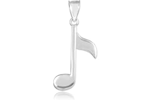 Claddagh Gold Music Jewelry 925 Sterling Silver Eighth Note Pendant