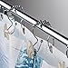 Cyrra Stainless Steel Rust Resistant Double Hooks Glide Shower Ring Hangs for Both Shower Curtain and Liner 12-Pack (Starfish and Shell Double Hook)