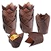 ATPWONZ 200pcs Tulip Style Baking Cups Muffin Cupcake Liner Unbleached Brown Baking Paper Cups for Parties Weddings Anniversaries